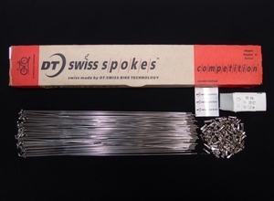 DT SWISS COMPETITION コンペティション SPOKES （ダブルバテッド 1.8/1.6/1.8mm）267mm 入数/101本 ステンレス シルバー ニップル101個付