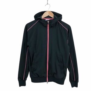 H744-74 良品 adidas GOLF アディダスゴルフ ゴルフウェア ジップアップパーカー ジャージ 羽織り 黒系 ポリエステル メンズ S/P 