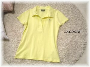 送料無料*ラコステ/LACOSTE*スキッパーネック半袖ポロシャツ/鹿の子/ファブリカ/ウォッシャブル/40