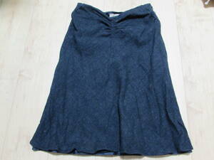 USED●PROPORTION BODY DRESSINGプロポーションボディドレッシング●膝丈スカート●マーメイドライン●ギャザー●ネイビー●サイズ3