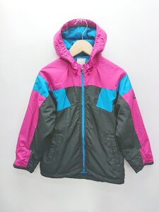 ◇ NIKE ナイキ キッズ 子供服 ジップアップ 長袖 パーカー サイズ110 ブラック ピンク レディース P