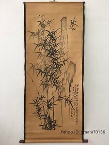 中国書画　 掛軸 竹 墨竹図 蘭竹芳馨図 珍品 旧蔵 国画掛け軸 置物 掛絵 書画立軸 擺件 美品