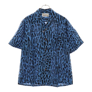 WACKO MARIA ワコマリア 22SS LEOPARD HAWAIIAN SHIRT レオパード ハワイアン オープンカラー レーヨン半袖シャツ ブルー 22SS-WMS-HI05