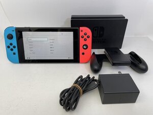 1085【ジャンク品】 Nintendo Switch バッテリー長持ち MOD.HAC-001(-01) スイッチ 本体 ネオンレッド　ネオンブルー