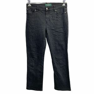 LRL LAUREN JEANS CO. デニムパンツ W32 ラルフローレン レディース クラシックストレート ブラック 古着卸 アメリカ仕入 2312-24