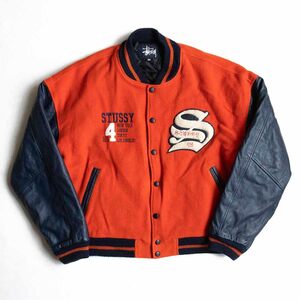 【USA製/90s】OLD STUSSY【BIG4 レザー スタジャン】 M 90年代 4大都市 オールド ステューシー 古着 u2410118