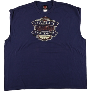 古着 ハーレーダビッドソン Harley-Davidson 鷲柄 イーグル柄 ノースリーブ モーターサイクル バイクTシャツ メンズXXXL相当 /eaa449627