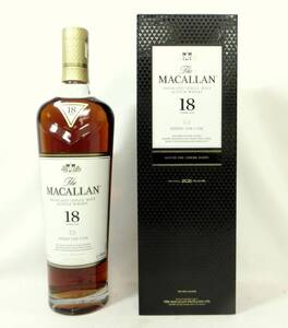 1000円スタート 酒 SCOTCH THE MACALLAN 18年 HIGHLAND SINGLE MALT SHERRY OAK CASK 700ml 43％ マッカラン 未開栓 箱付 WHO □酒V560