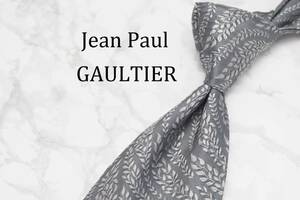 【美品】Jean Paul GAULTIER ジャンポールゴルチエ A-625 シルバー グレー ITALY イタリア製 ブランド ネクタイ 良品 古着 卸 USED SILK