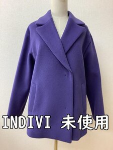 インディヴィ (INDIVI) 定価41998円 タグ付き未使用 ウールコート パープル サイズ38