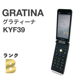 GRATINA KYF39 墨 ブラック au SIMロック解除済み 白ロム 4G LTEケータイ Bluetooth 携帯電話 ガラホ本体 送料無料 Y14MR