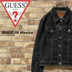 GUESS　ゲス　メキシコ製　ブラックデニムジャケット　Gジャン　古着女子　L