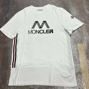 【美品】【レア】MONCLERモンクレール　半袖Tシャツ　サイドライン白　S