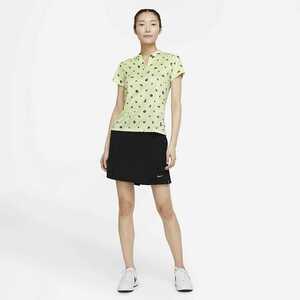 ■NIKE GOLF WMNS Dri-FIT VICTORY THSTL POLO 黄緑/黒 新品 Sサイズ ナイキ ゴルフ ウィメンズ スタンドカラ— ポロ DA3148-303