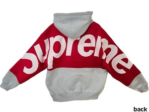 M■2023AW■Supremeシュプリーム■Big Logo Jacquard Hooded Sweatshirtビッグロゴ ジャガード フーディー スウェットシャツ/グレー/23FW