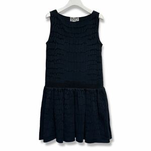 GiAMBATTiSTA VALLi ジャンバティスタヴァリ ★ ドレス ワンピース ニット クロコ柄 ジャガード 黒ブラック フレア ノースリーブ 高級 上品