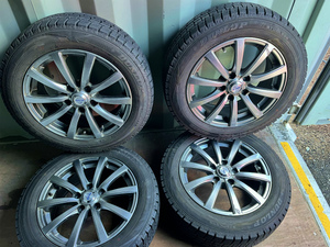 バリ山!!　ダンロップ　ウインターMAXX 02 195/60r16 21年製 ★16×6.5J 114.3/5H ET48★1円スタート　セレナ B30ラフェスタ等に