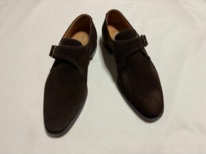 CROCKETT & JONES / MALVERN★クロケットアンドジョーンズ シングルモンクストラップ スェード★ダークブラウン 6.5E(25cm) 完売、訳あり品