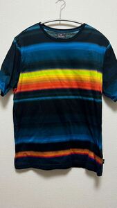 ポールスミス Paul Smith PS 半袖Tシャツ マルチカラー ストライプ レインボー XL