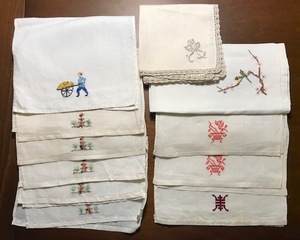 刺繍入りナプキン 11枚セット 元海外駐在員マダム 蔵出し品