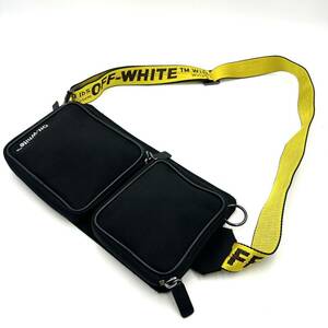 OFF-WHITE オフホワイト　ショルダーバッグ　斜め掛け クロスボディ　ブラック　黒　コットン　KL147