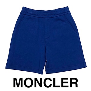 二点落札で送料無料！ 2A48 【極美品】MONCLER モンクレール キッズ ショートパンツ ハーフパンツ 6才 116㎝ ブルー 無地 男の子 女の子