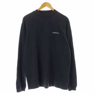 シュプリーム SUPREME 22AW Mock Neck L/S Top Tシャツ カットソー ロンT 長袖 クルーネック ロゴ刺繍 コットン S チャコール