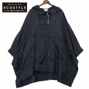 SPORTMAX スポーツマックス 237101886500 ネイビー ナイロン ハーフジップ フーディケープ M ネイビー レディース