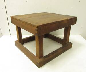 ｆ「昭和レトロ　ヴィンテージ　木製　スツール　四角椅子　台　古家具」