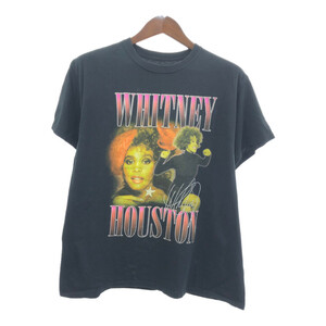 WHITNEY HOUSTON ホイットニー・ヒューストン 半袖Ｔシャツ ブラック (メンズ L) Q5757