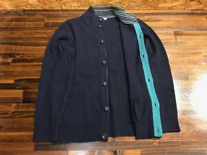 G115LP メンズカーディガン GREEN LABEL RELAXING UNITED ARROWS ユナイテッドアローズ ネイビー ウール 薄手 セーター 小さいサイズ/ S