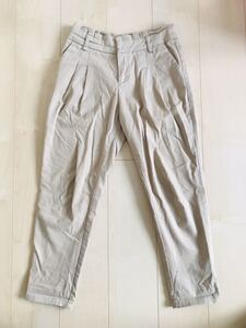 MERCURYDUO SLACKS PANTS 001040702901 BEIGE マーキュリー デュオ スラックス パンツ フレア ベージュ タック テーパード ダブル ウエスト