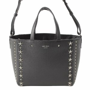 【ジミーチュウ】Jimmy Choo　ペガシS 星 スタースタッズ 2WAY ハンド ショルダーバッグ ブラック 【中古】【正規品保証】214358