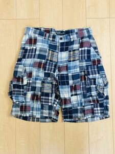 POLO RALPH LAUREN PATCHWORK CARGO HALF PANTS ラルフローレン パッチワーク カーゴハーフパンツ 34 送料込！1992 1993