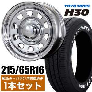 【1本組】NV350 キャラバン デイトナ 16インチ×6.5J+48 クローム×TOYO（トーヨー） H30 215/65R16 ホワイトレター 【車検対応】ROADSTER