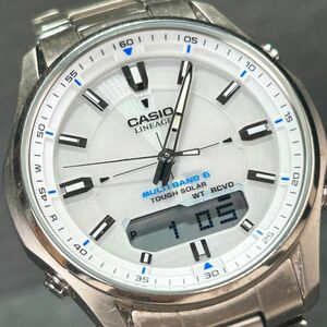 美品 CASIO カシオ LINEAGE リニエージ LCW-M100TD-7AJF 腕時計 タフソーラー 電波ソーラー アナデジ チタニウム メンズ 動作確認済み