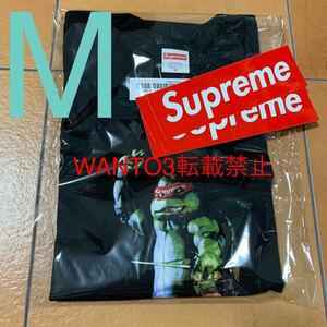 新品 送料込み ブラック 黒 Mサイズ Supreme Raphael tee タートルズ 亀忍者 ラファエロ BOXLOGO ボックスロゴ ステッカー 付き BLACK