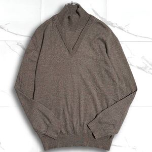 LEMAIRE ルメール DB LAYER TURTLENECK SWEATER レイヤード タートルネック ハイネック ニットセーター Vネック プルオーバー トップス