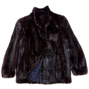 SAGA MINK サガミンク リアルファー 毛皮コート 13号 ダークブラウン FUR COAT MINK