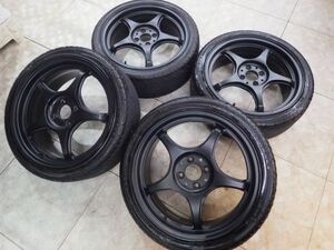 M 送料無料 即納 美品! 5ZIGEN 17 4H100 7J+48 205/40R17 ロードスター スイフト アクア ヤリス ヴィッツ RS フィット インサイト