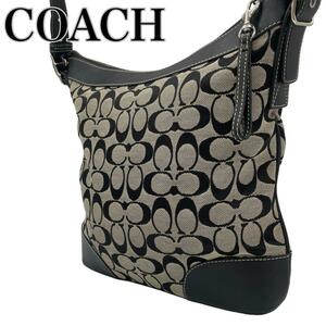 COACH コーチショルダーバッグ シグネチャー 黒 ブラック　6346