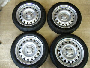 軽自動車カスタム★未使用エコピアＮＨ２００Ｃ１６５/５５Ｒ１４＆スチール５，０Ｊ－１４/１００/４Ｈ＋４０（中古塗装品）★４本セット