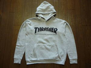 80s 90s　ヴィンテージ　USA製　THRASHER　スラッシャー　パーカー　Hanes　ボディー　グレー　サイズM