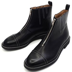 A06142 未使用品 24AW Hender Scheme/front fastner boots レザーブーツ 【サイズ：6】 black/white 定価85800円 エンダースキーマ