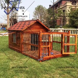 良い品質☆ 犬小屋 丈夫 ペットハウス 防水 屋外 豪華別荘 快適な空間 中型犬用 野外通気性 耐磨耗 簡単組立 ドアと窓付きの犬用犬小屋 100