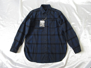 エンジニアードガーメンツ★2022fw ★ Work Shirt - Plaid Cotton Flannel /Navy× Black【XS】