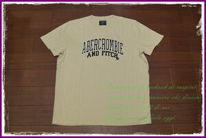 Abercrombie & Fitch 刺繍ロゴ 半袖 Tシャツ/XL/ベージュ/メンズ アバクロンビー&フィッチ アバクロ A&F ll 2l 正規 新品 ビッグサイズ