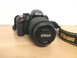 １円スタート 【美品】Nikon ニコン D3200 デジタル一眼レフカメラ AF-S NIKKOR 18-55mm 1:3.5-5.6G VR