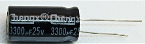 電解コンデンサ 25v 3300μF 105°C 1個（25v 3300uf）