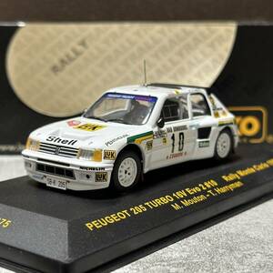 1/43 イクソ プジョー 205 16V Evo2 箱ケース付 ixo peugeot evo #1 rally 1986 ラリーカー gr.b グループB ミニカー レア 希少 エボ2